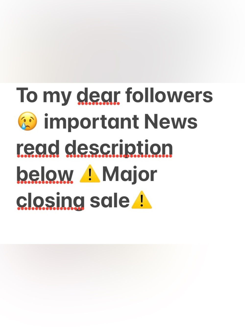 Major closing sale event women’s men’s kid’s shoes shirts etc